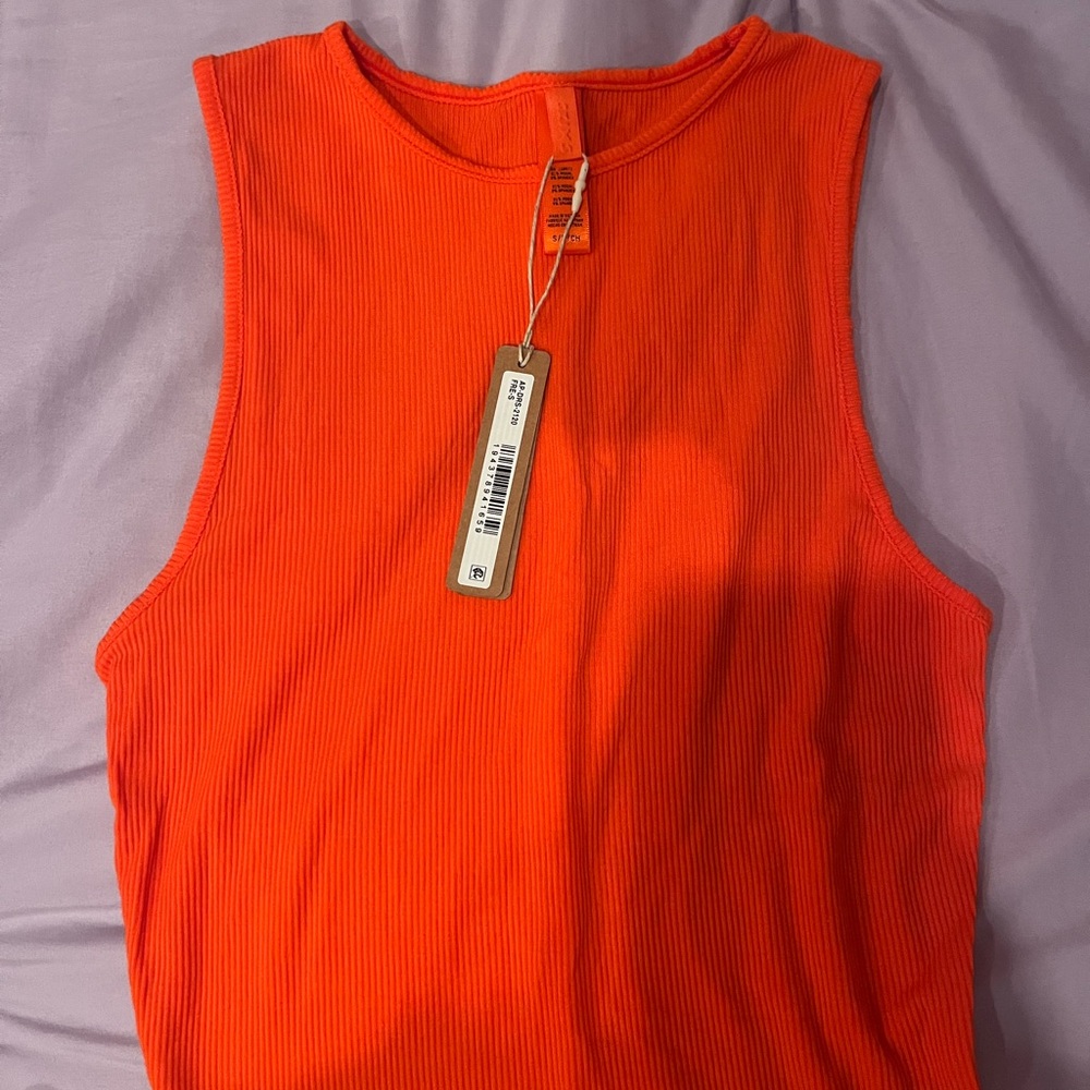Red high neck Skims dress NWT